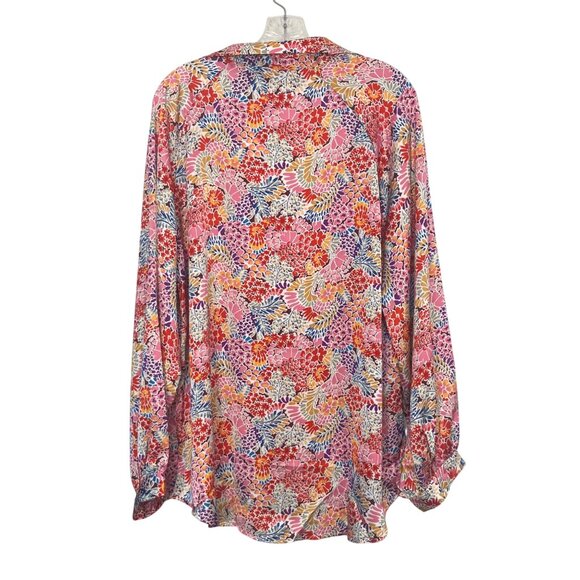 Dokotoo Shirt Floral Long Sleeve Womens 2XL Multicolor New - Picture 2 of 9